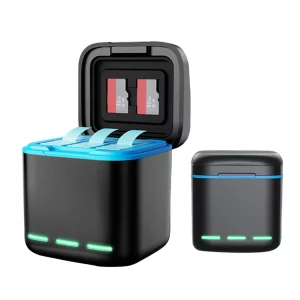 3-Channel Battery Charger 2 SD Slot Battery Charger Station Charging Station for GoPro Go Pro Hero 8 7 6 5 Camera Accessories