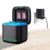 3 Channel Battery Charger Battery Charger Station 2 SD Slot Storage Charging Box for Go Pro Hero 12/11/10/9 Camera Accessories
